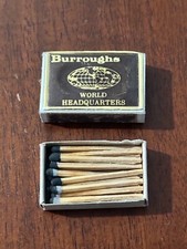 Vintage Matchbox Burroughs World Headquarters Detroit Michigan FLAWS SEE PHOTOS picture