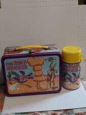 Vintage  1973-THE ROAD RUNNER METAL LUNCHBOX C8, THERMOS C5 picture