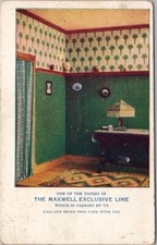 Vintage 1908 MAXWELL WALL PAPERS Advertising Postcard 
