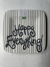 Happy Everything Mini Plate Gray Stripe picture