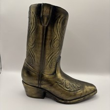 Vintage Mid Century Modern Brass Cowboy Boot Statue Sculpture 8