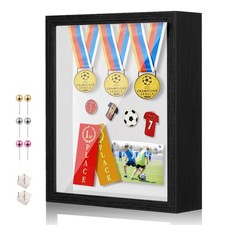 RTZQQIN 11x14 Shadow Box Display Case 11x14, Black+foam Back+foam Packaging picture