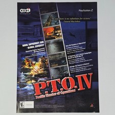 P.T.O. IV Pacific Theater Of Operations PlayStation 2 PS2 Authentic Magazine Ad picture