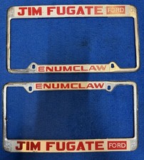 Vintage Set License Plate Frames Ford Jim Fugate Enumclaw Washington WA picture
