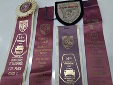 Vintage 1960s Porsche Parade Ribbon & Patch Lot - Dick Barbour Collection PCA picture
