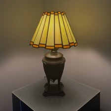 Tiffany studios bronze small oil lamp base as is picture
