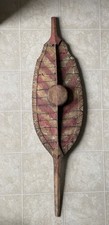 Rare Indonesia Baluse Tribal Headhunter Warrior Nias Wood Rattan Shield Weapon picture