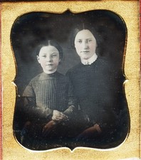 Lovely Portrait of Mother and Girl, 6th Plate Dag by Mahan 1850s #221 picture
