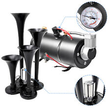 4-Trumpet 150 psi Air System 150dB+ Metal 12V Train Air Horn Kit for car truck picture