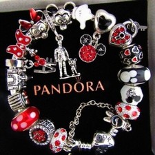 PANDORA MICKEY MINNIE Charms Bracelet Walt Minnie Mouse Valentine Gift picture