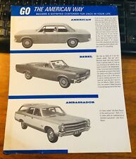 1968 AMC American Rebel Ambassador Javelin Sales Brochure Sheet picture