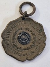 Antique 1914 University of Illinois Interclass Meet Track Medal Wm Schridde picture