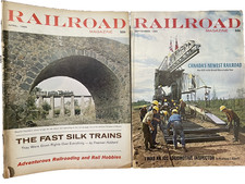 Vintage RAILROAD MAGAZINE Lot of 2 issues 1965 Silk Trains Joe Easley artist picture