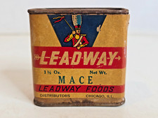 Hard to Find Vintage 1930's Leadway Mace Spice Cardboard Tin Chicago picture