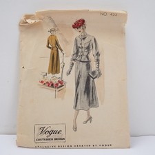 Vtg Sewing Pattern Vogue Couturier Designs # 433 SZ 18 Bust 36 Hip 39 Complete picture