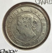 1871 CANADA PRINCE EDWARD ISLAND 1  CENT QUEEN VICTORIA CLEANED BRONZE COIN KM#4 picture