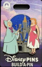 2026 Disney Parks Build A Pin 3 Pin Set Cinderella Fairy Godmother Castle New picture