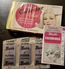 Vtg 1960s Nestlé Protein Colorinse 21 Platinum Hair Color Rins NOS Complete Box picture