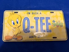 Looney Tunes Tweety Bird Metal License Plate QTEE Official - Pair Of Plates (2) picture