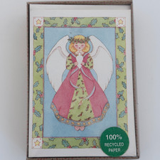 Vintage Recycled Paper Products Christmas Angel Cards 20 + 21 Envelopes NOS picture