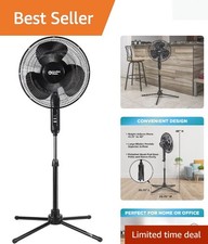 Versatile 3-Speed 16-Inch Oscillating Fan, Perfect for Home & Office Comfort picture