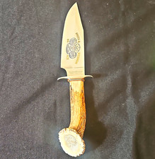 Vintage 1998 Smith & Wesson 5th Ace Poker Commemorative Bowie Knife Stag Handle picture