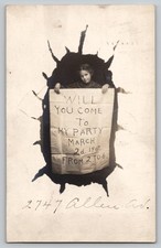 1907 RPPC Birthday Party Invitation Little Girl Fox Park St Louis MO Allen Ave picture