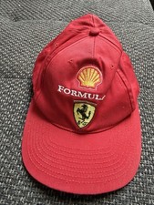 Vintage Ferrari Shell Formula 1 Cap Red Snapback Motorsport F1 Hat picture