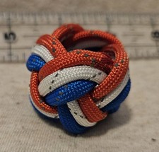 Handmade Boy Scouts Of America Neckerchief Slide Reflective 550 Paracord Woggle picture