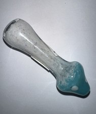 1ct🔥3” ONE HITTER GLASS CHILLUM TOBACCO YOU GET MUSHROOM PIPE IN PICTURE🎸💜💙 picture