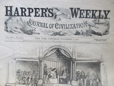 Rare 1872 Harpers Weekly, ELECTION OF GRANT vs GREELEY, NAST CARTOONS, Billiards picture