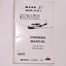 1965 Mooney Aircraft Mark 21 Model M 20 C Owners Manual Vintage Aviation Booklet picture