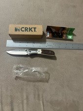 CRKT Model M4-02S Carson Design Stag Grip Folding Blade Pocket Knife NOS In Box picture