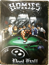 TIN SIGN 12x16 Homies Pool hall funny billards gang rat game table Mexicans Gar1 picture