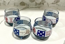 Vintage Apollo 11 Space Moon Landing Roly Poly Glasses Set Of 4 NASA NEW picture