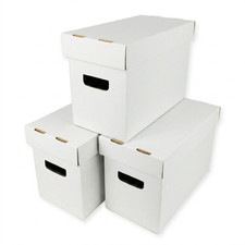 3 Max Pro Short Cardboard Comic Book Storage Boxes box holds 150-175 comics picture