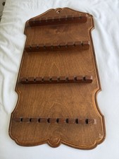 Vintage MCM Real Wood Rack Spoon Display Holder For 32 Souvenir Tea 20 x10 picture