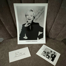 Florence Henderson Signed Celebrity Photos w/ Signed Note Original Autograph picture