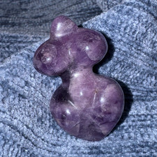 Purple Amethyst Carved Female Goddess Figurine Pendant, Approx. 2 in picture