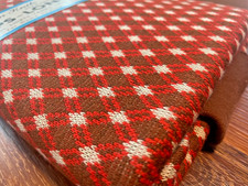 Vintage 1970s West Point Pepperell Polyester Double Knit red gingham 34”x60” picture