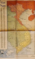 Vintage Vietnam Color Map October 19, 1965 Oregonian John Kroegel  picture