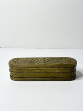 Early 18th Century Antique Copper Dutch Tobacco Box Engraved With Birds picture