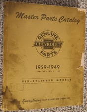 Rare Vintage 1929 1949 Chevrolet Parts Master Parts Catalog Six Cylinder Models picture