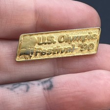 U.S. Olympic Festival 1990 Gold Tone Lapel Hat Pin picture