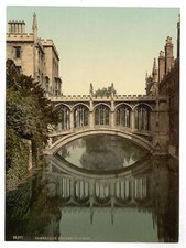 Bridge of Sighs Cambridge England c1900 OLD PHOTO picture