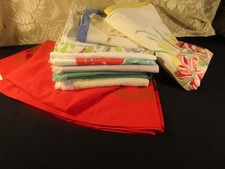 VTG. LOT OF 10 SMALLER OR -AS IS- TABLECLOTHS MCM MOSTLY picture