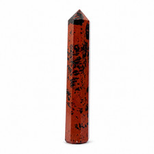 Natural Mahogany Obsidian Energy Tower Crystal Wand Point Healing Stone 3 Inch picture