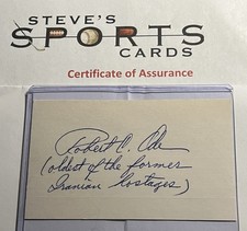 Robert C Ode 1979 Iranian Hostage Signed Index Card Autograph w/ COA Top Loader picture