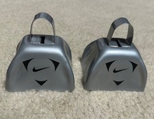 NIKE Promotional COWBELLS grey Promo metallic cow bells limited Soccer Lot of 2 picture