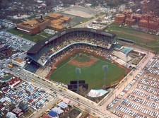 An aerial view Municipal Stadium home Kansas City A's prior a game- Old Photo picture
